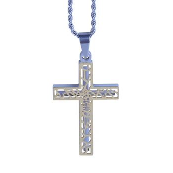 Cross Necklaces Costume Necklace Jewelry Stainless Steel Hot Sale Ali Mens for Men Pendant Necklaces Rope Chain Religious