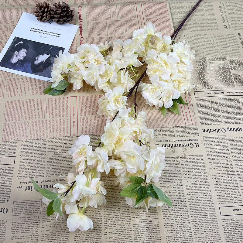 High Quality Artificial Sakura Flower Branch Oriental Cherry Blossom