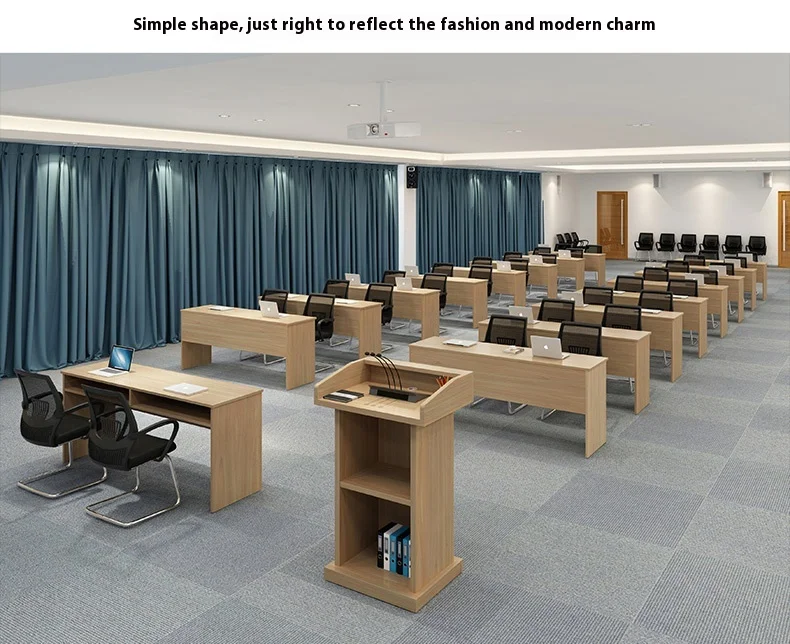 Modern Design Training Table and Chair Set Long Wooden Panel Negotiation Table for Employee Training Office Furniture