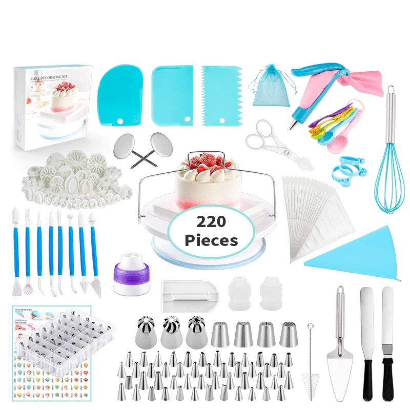 Wholesale 220 pcs cake tools decorating supplies kit set nozzles ...