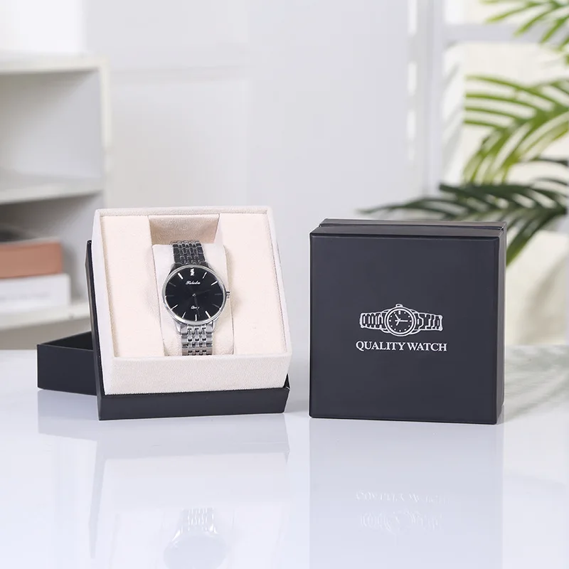 Wholesale Black Solid Cheap Watch Paper Box Custom Logo Packaging For ...