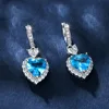 EA0073 White Gold Sea Blue Diamond