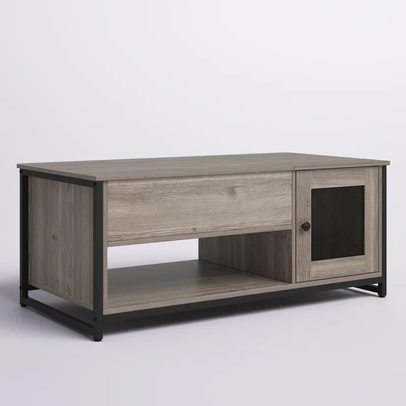 Bien Lift up Top Coffee Table Wooden Lifting Center Table with Hidden Storage Compartment Sofa Side Tea Table for Living Room