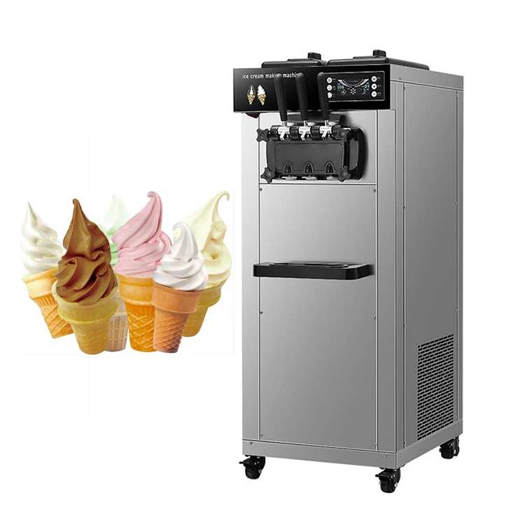 Large Capacity Commercial Desktop Vertical  3-minute Secondary Molding Ice Cream Machine Maker Gelato Soft Ice Cream Machine