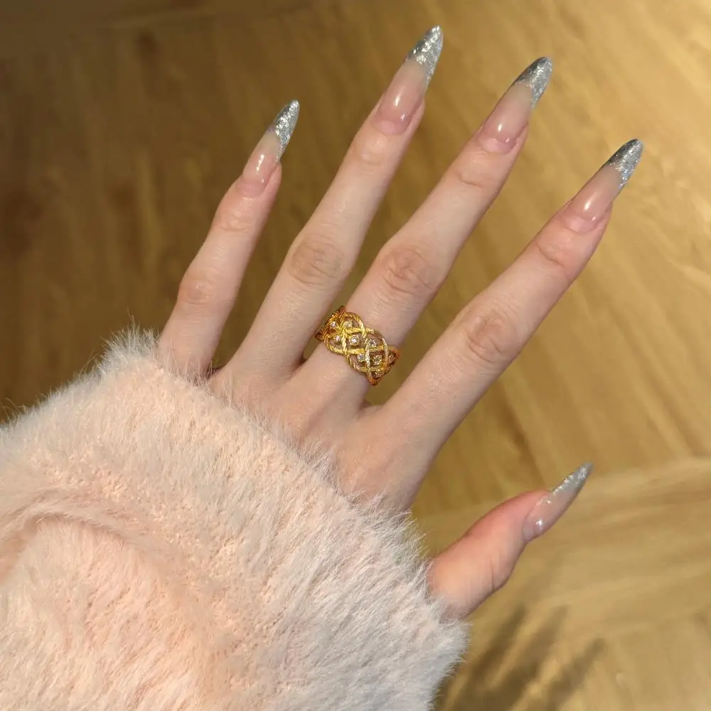 KAKODIY Chunky Luxury Women's 22K Gold Plated Ring Jewelry Engagement 925 Sterling Silver Ring detail 7