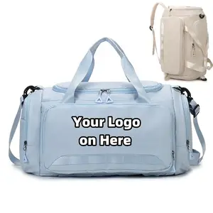 Custom New Design Fashion Large Capacity Sports Yoga Travel Bag Portable Gym Bag with Shoe Compartment Nylon Sport Duffel Bag