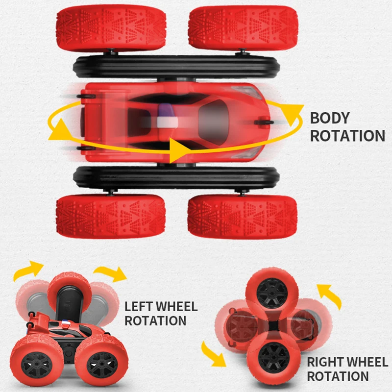 ZIGOTECH 360 Rolling Remote Control Car with Light Spray Skidding Stunt Car R/C