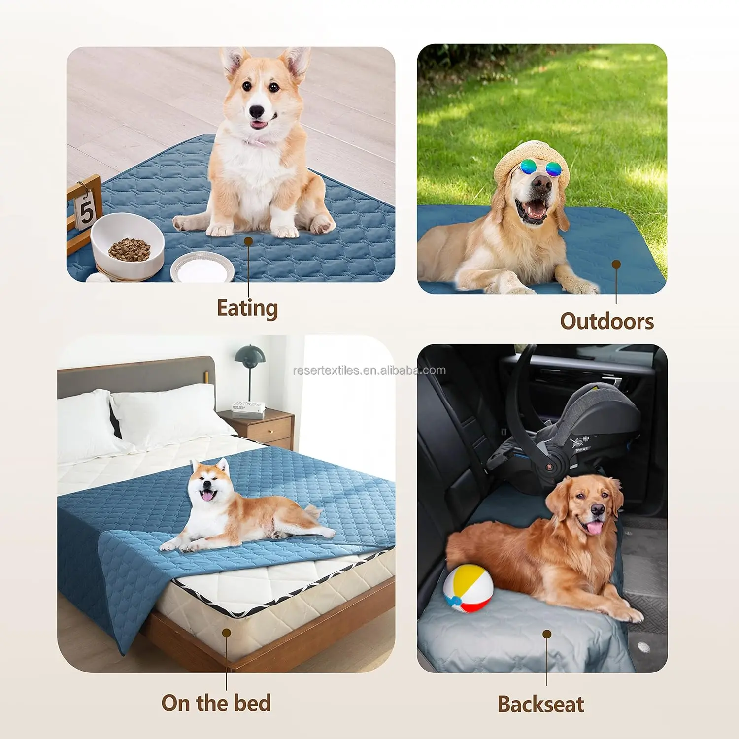 100% Double Sided Reversible Soft Pet Bed Cover Waterproof Dog Blanket Protects Furniture Couch Sofa Car Puppy's Winter Damage