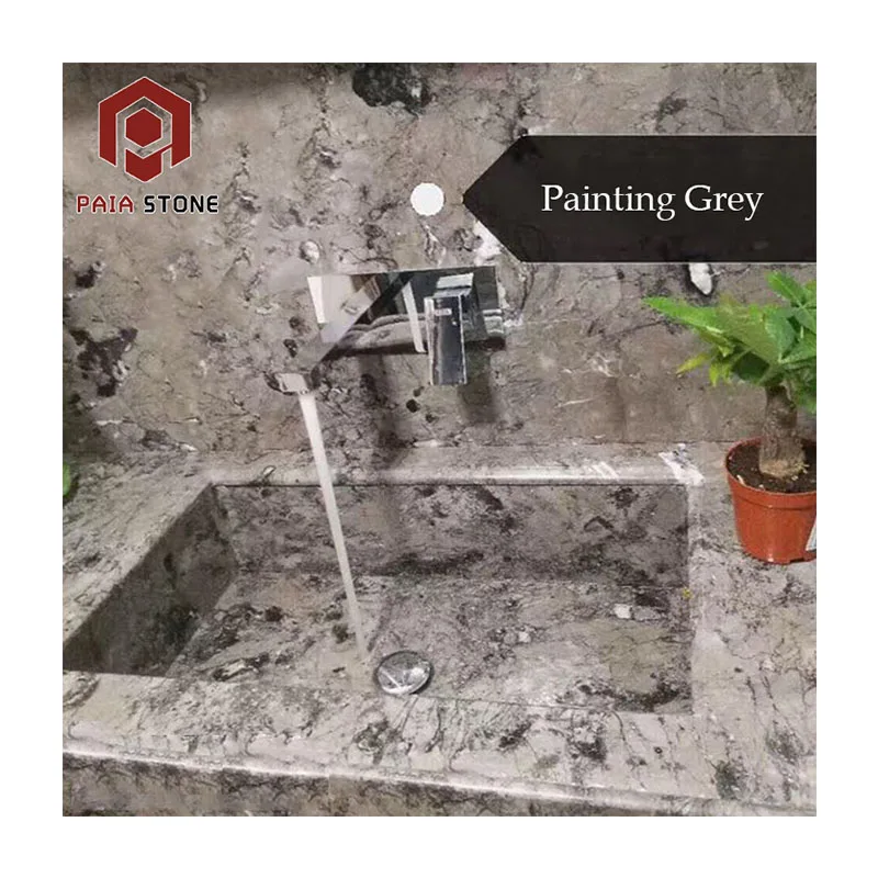 Hotel Engineering China Painting Grey Marble Tile