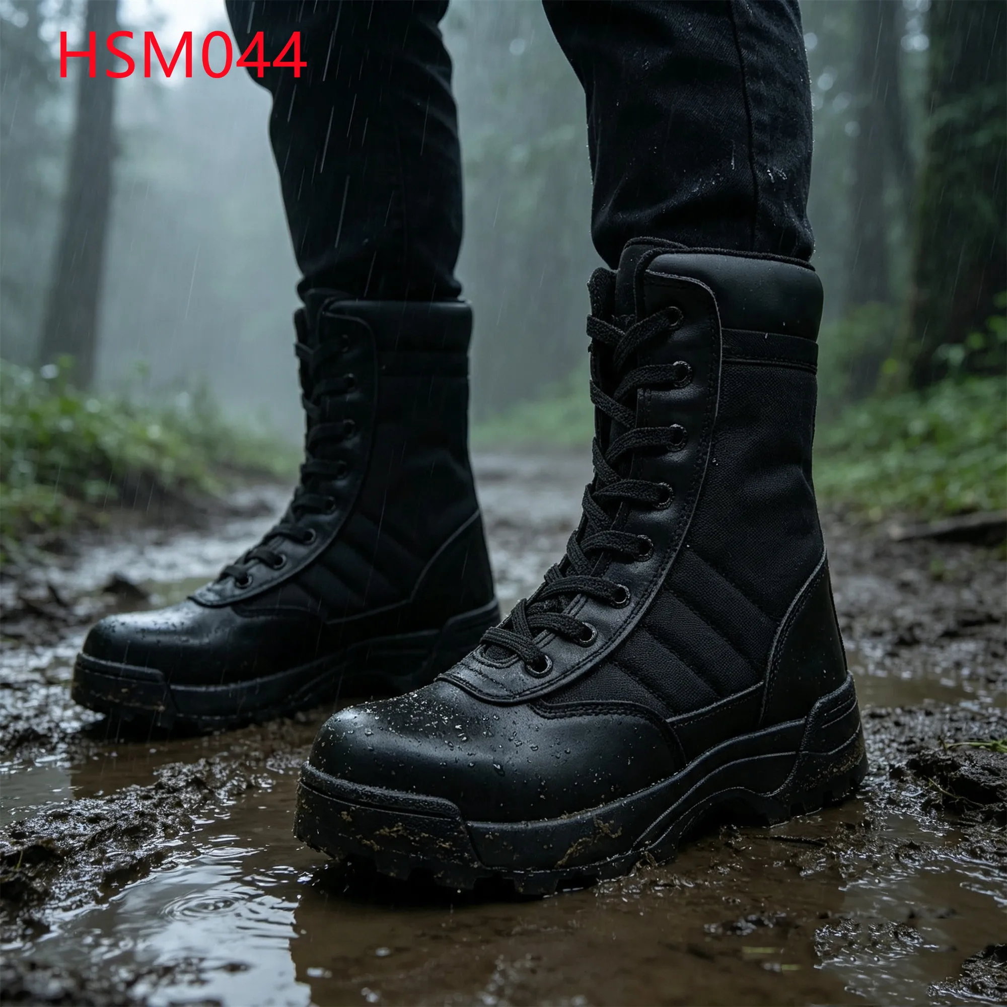 LXG,Backcountry Hiking Anti-impact Outsole Hua Singh Combat Boots Printed Eyelets Design 8'' Tactical Gear Boots with Zip HSM044