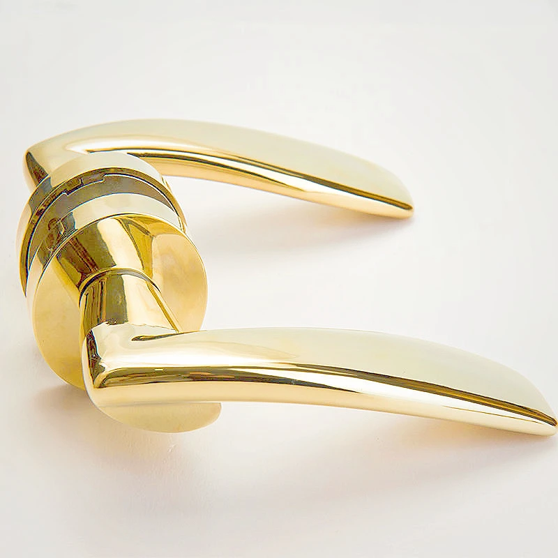Gsh Luxury Gold Lever Door Handle Tubular Lever Lock Zinc Alloy Silent ...