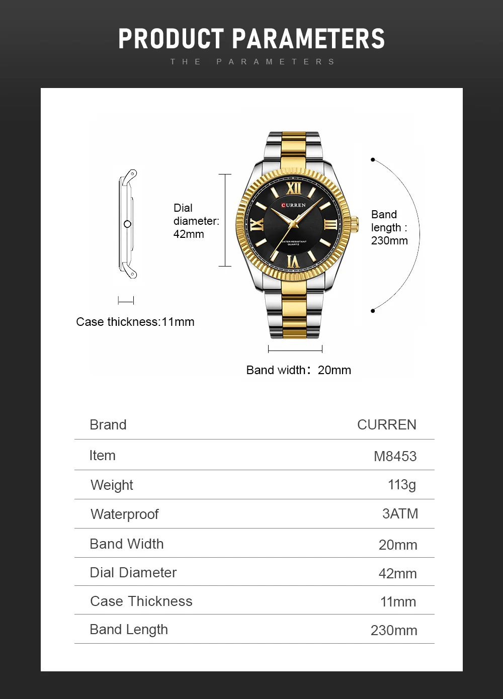 CURREN Relógios Homens 2023 Novos 8453 Aço Inoxidável Relógio de Quartzo Relógios de Pulso Homens Luxo Impermeável Luminous Man Relógio reloj