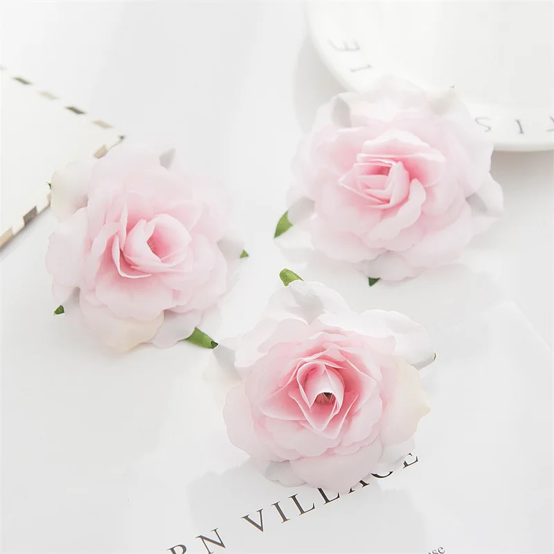 6.5cm Faux Flower Heads Mini Flower Spring Artificial Silk Roses For