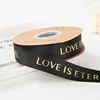 2.5cm40 size black soup gold ribbon