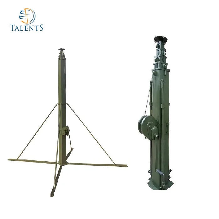 Заводская розетка полевая телескопическая мачта для транспортного средства 20 м ручная лебедка