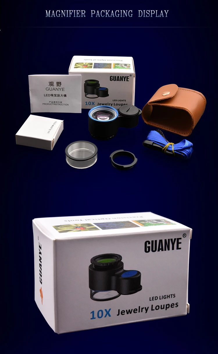 10x Jewelry Loupes With 6500k Led Light Illuminated Magnifier Jewelry