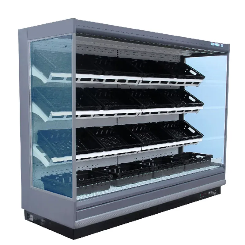 Supermarket Freezer Multideck Refrigerated Open Fridge Fruits Vegetable Display Cooler Showcase Cabinet