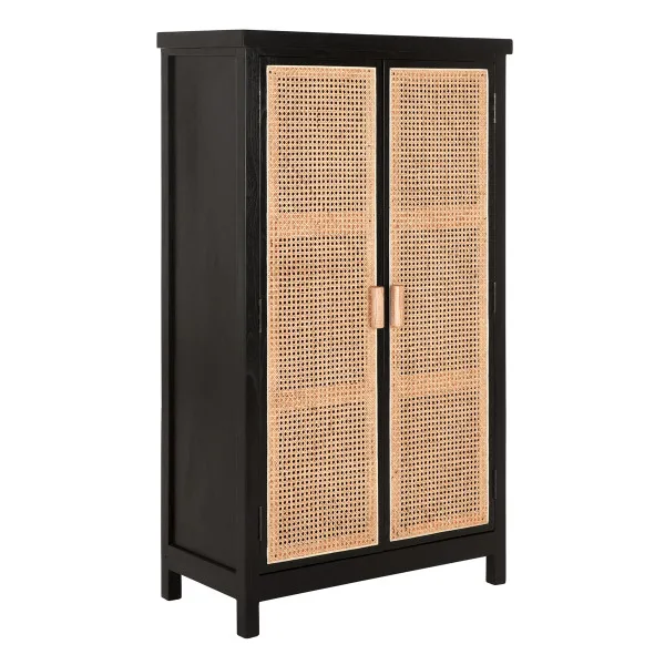 Innova Living Room Storage Home Decor Wood Furniture 2 Door Rattan Cabinet