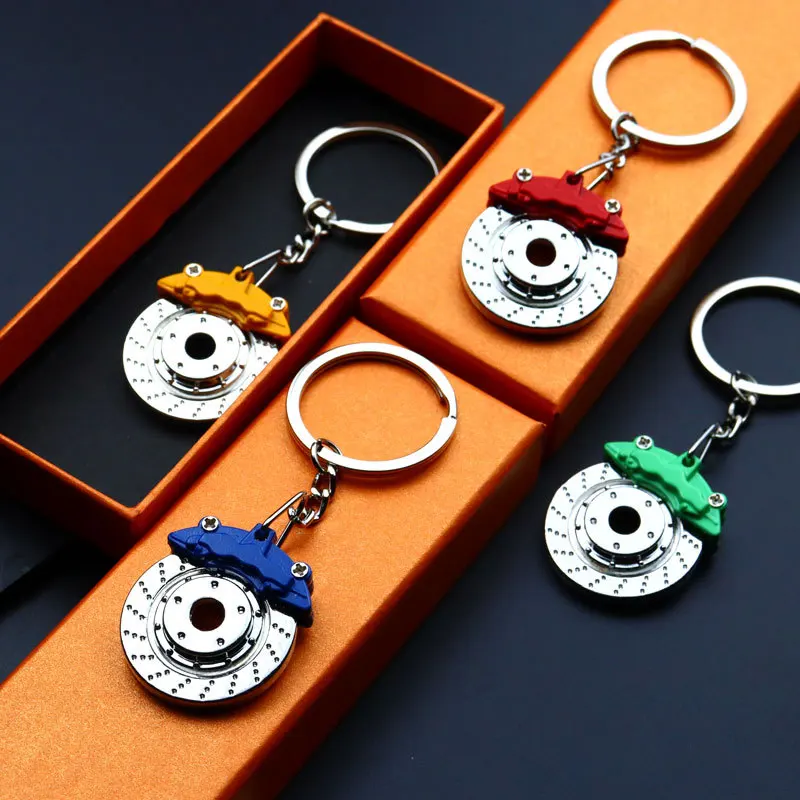 In Stock Mini Creative Disc Brake Keychain Cute Metal Auto Parts Disc Brake Keychain for Men Gift Car Accessories Keychain