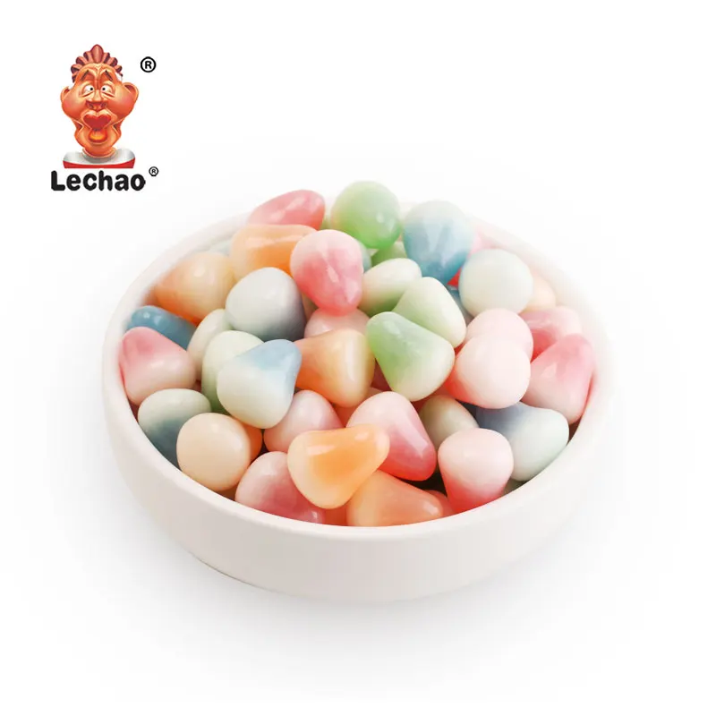 Lechao Box Pack Colorful Rainbow Ball Drop Shape Soft Candy Beans Halal Gummy Candy Toys Assorted Fruit Sweets Jelly Bean