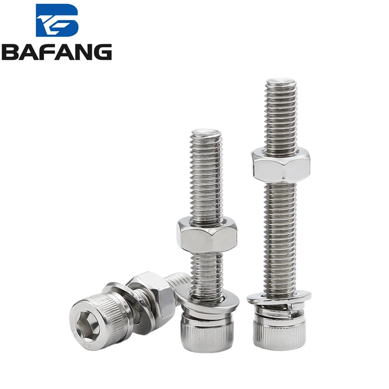 Fasteners DIN 912 High Strength 304 Stainless Steel Nickel Plated Hex Socket Head Cap Screw Bolt Nut Kit BF Brand Industrial