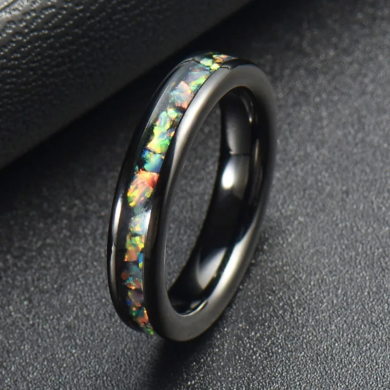 Anello Argento Fiorito Chinatown Con Opale Bianco E Moissanite Simulato Taglie 6-9