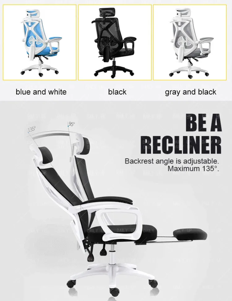 ergonomic mesh office chairs with headrest and footrest modern office chair office chair ergonomic Door to door price