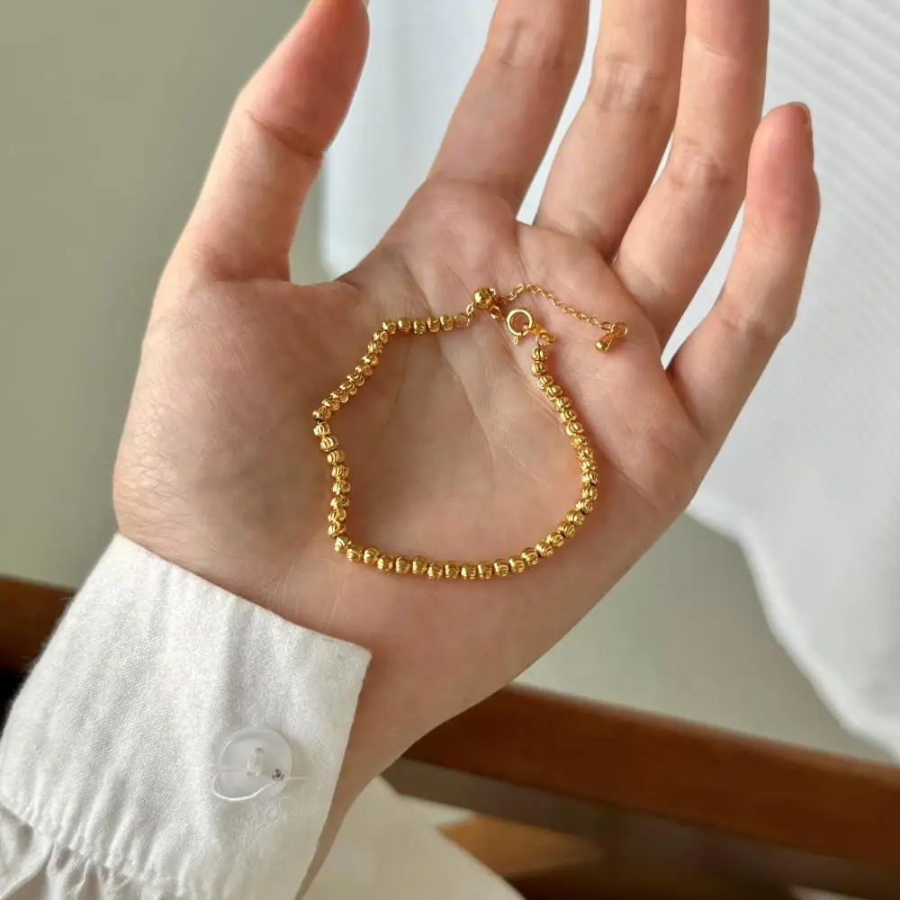 KAKODIY Luxury 18K Gold Plated Adjustable 925 Sterling Silver Bead Jewelry for Women Organized Stackable Bracelet detail 2