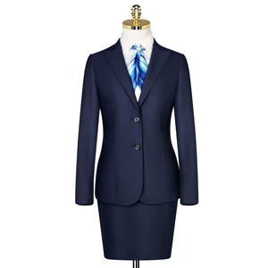OEM ODM Custom Quality Luxury 50% Wool Two Piece Suit Jacket Trousers or Skirt Work Wear Women Ladies Formal Suits