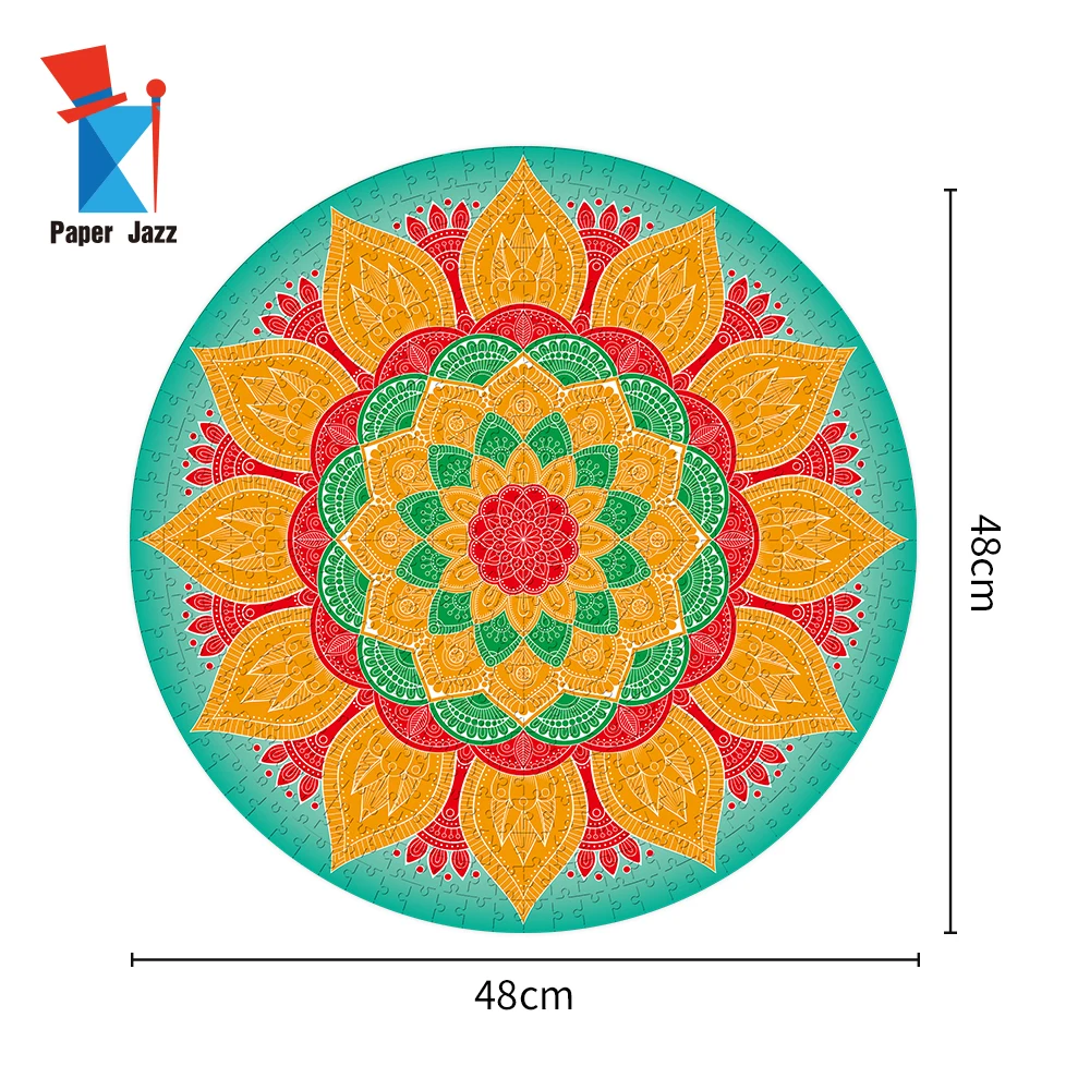 Magic Flower Pattern Cardboard DIY Blooming Jigsaw Round Puzzle Adult 500 Pieces for Puzzle Game