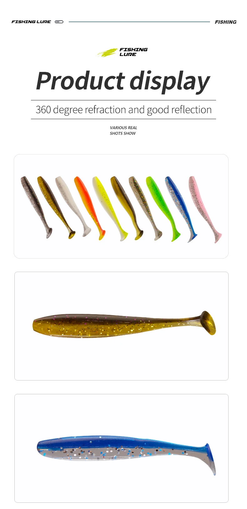 Ice Fishing Lures Saltwater Paddle Tail Soft Plastics Lures T Tail