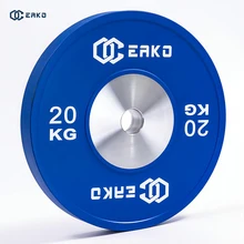 Eako sports colored weight plates 5kg/10kg/15kg/20kg/25kg barbell Competition Rubber Bumper plate