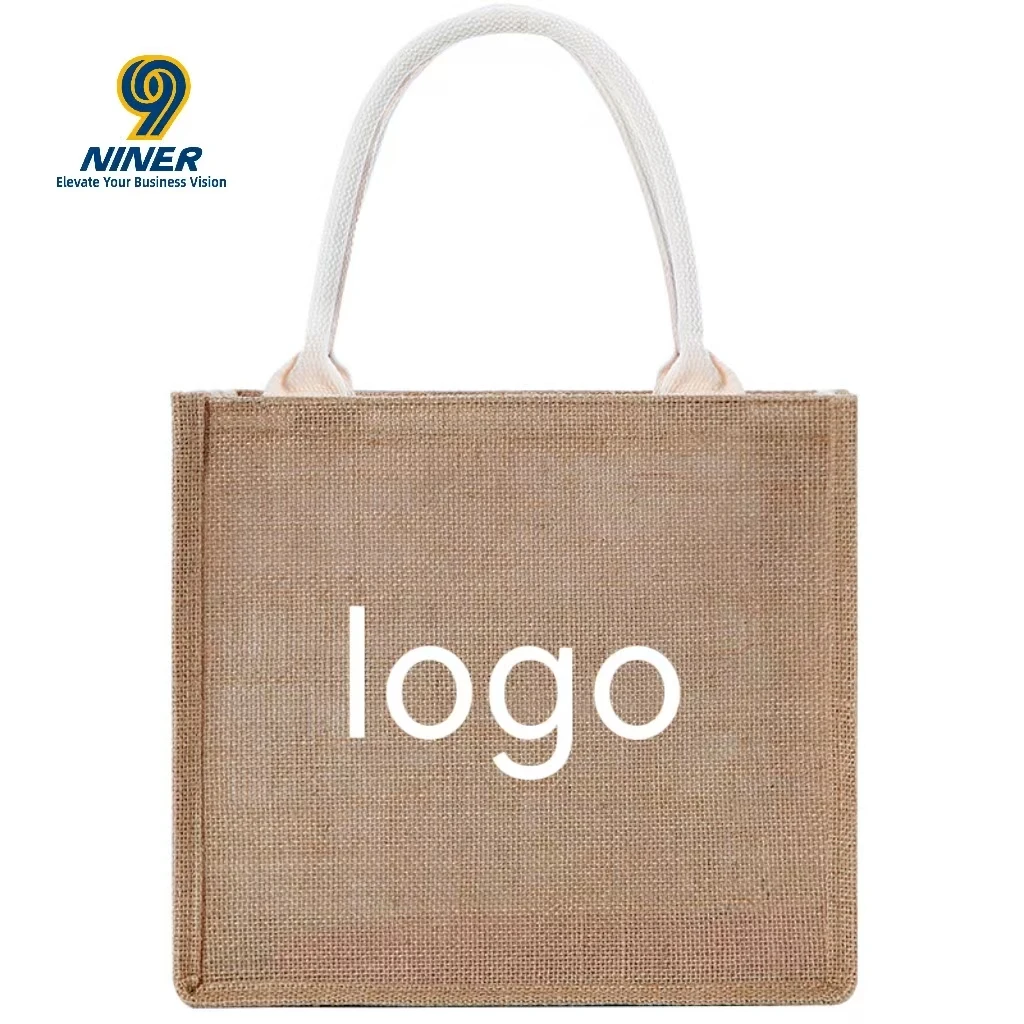 Extra-Large Custom UV Printed Logo Eco-Friendly Waterproof Reusable Jute Gift Shopping Travel Bag for Welcome Gifts
