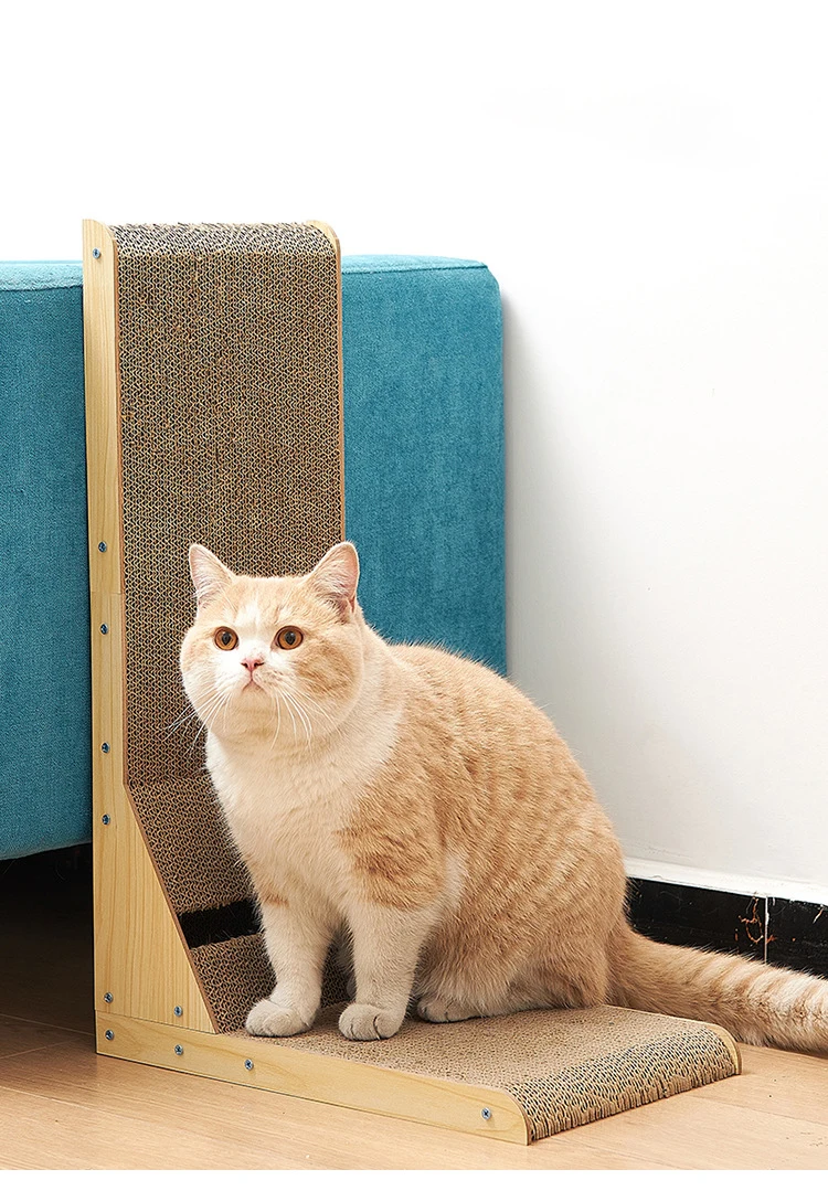 Lshaped Cat Scratcher Board Detachable Cat Scraper Scratching Post For