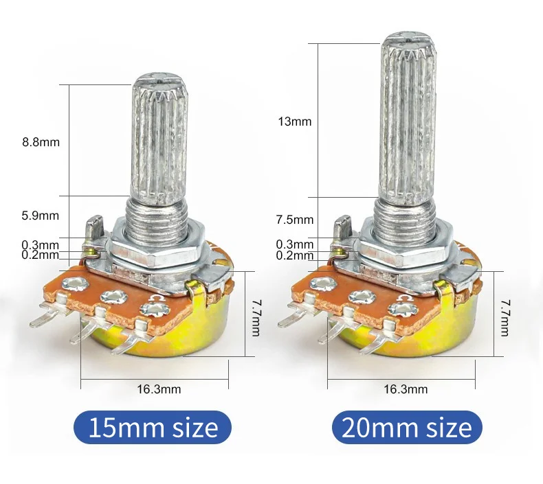 WH148 50k Carbon Film Switch Rotary Potentiometer for Volume
