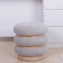 Living Room Lovely Ottoman Upholstery Round Stool Hot Sale Pouf Velvet Foot Stool