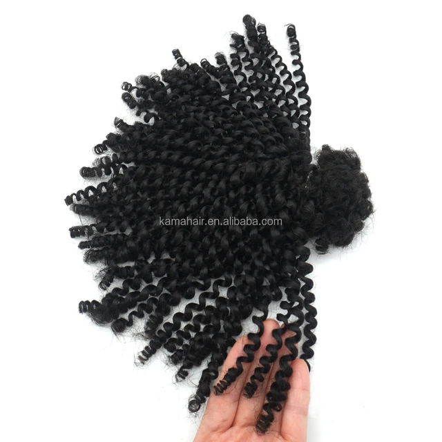 KAMA 4B Hot Sale Raw Virgin Machine Double Weft Remy Indian 8in-28in Water Wave Deep Curly Bulk Human Hair Extensions for Braids