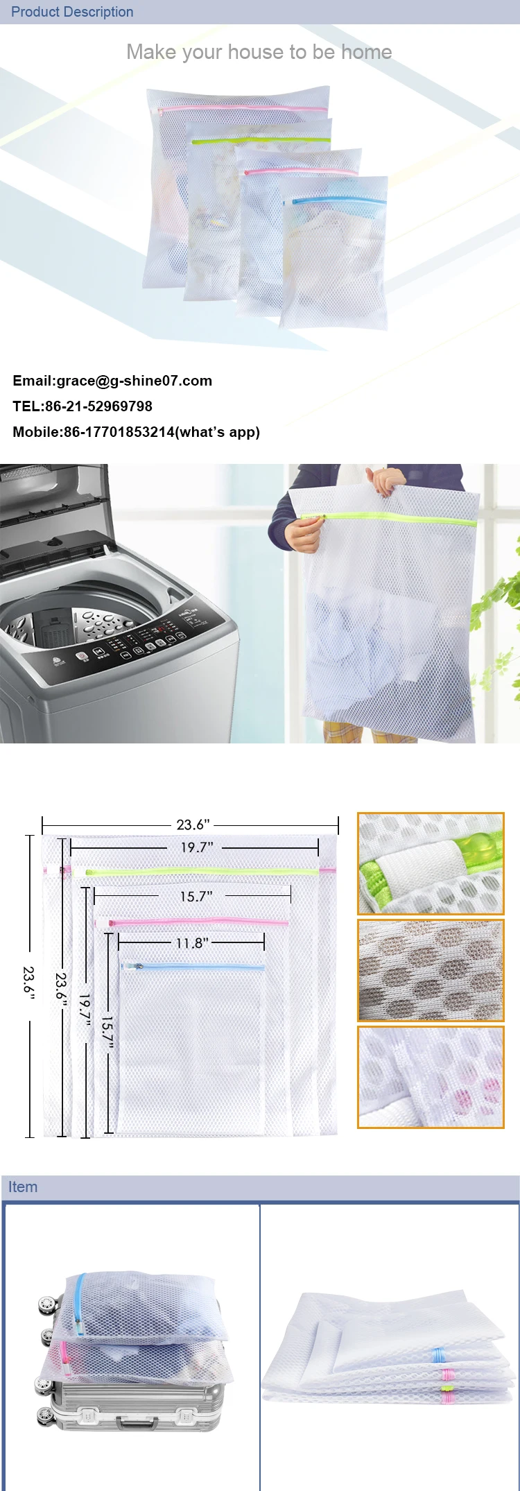 Mix Size Washing Bra Cloth Lingerie Package Protect Polyester Bags Wash Machine Mesh Laundry Bags With Zipper