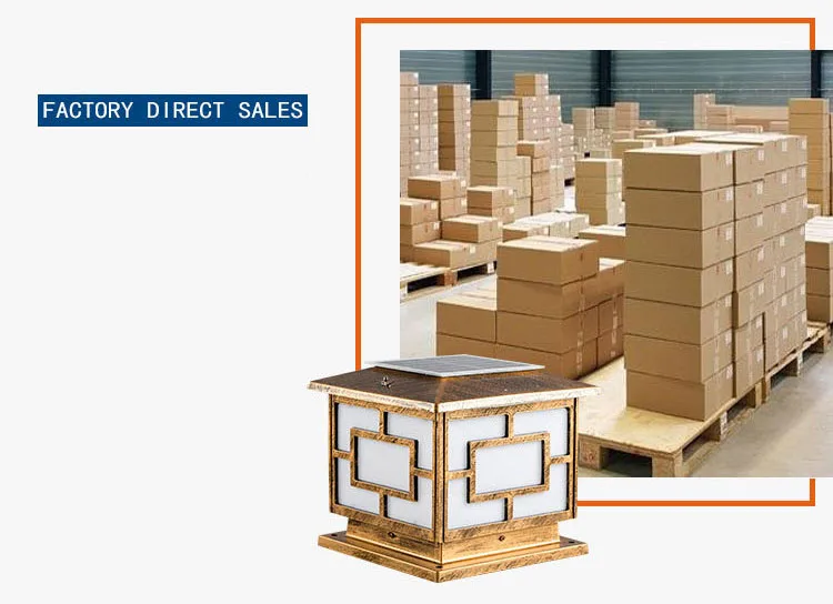 IP65 Led Outdoor Garden Light Classic Style Die Casting Aluminium Solar stigma lamp Fence Pillar Lights