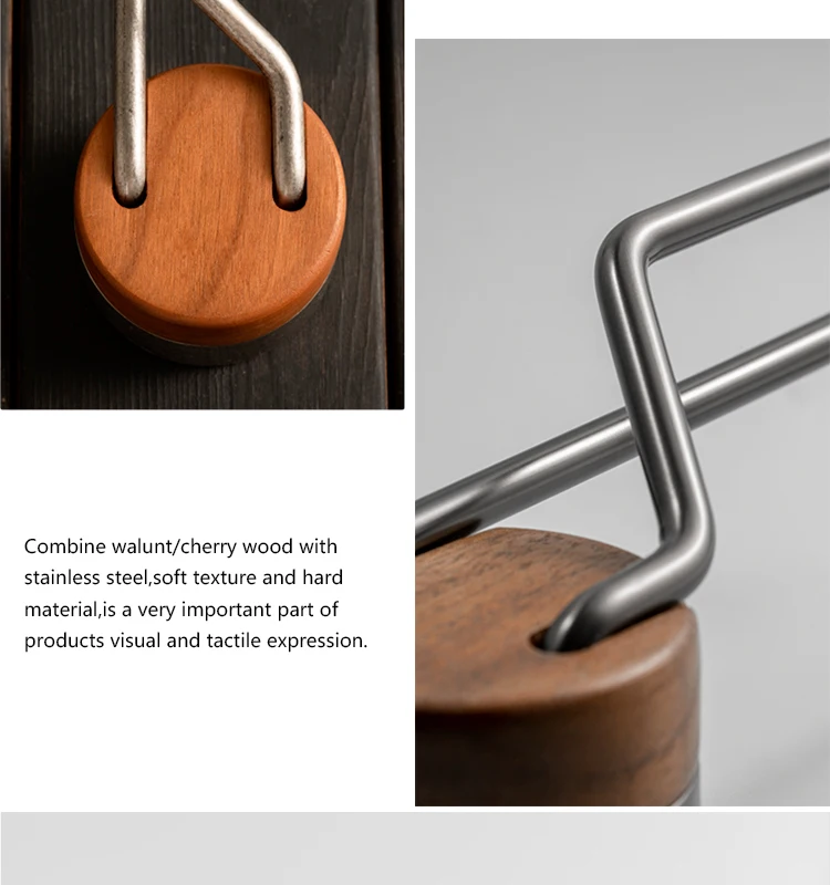 Gooki Lever Door Handle Stainless Steel Zinc Alloy And Black Walnut