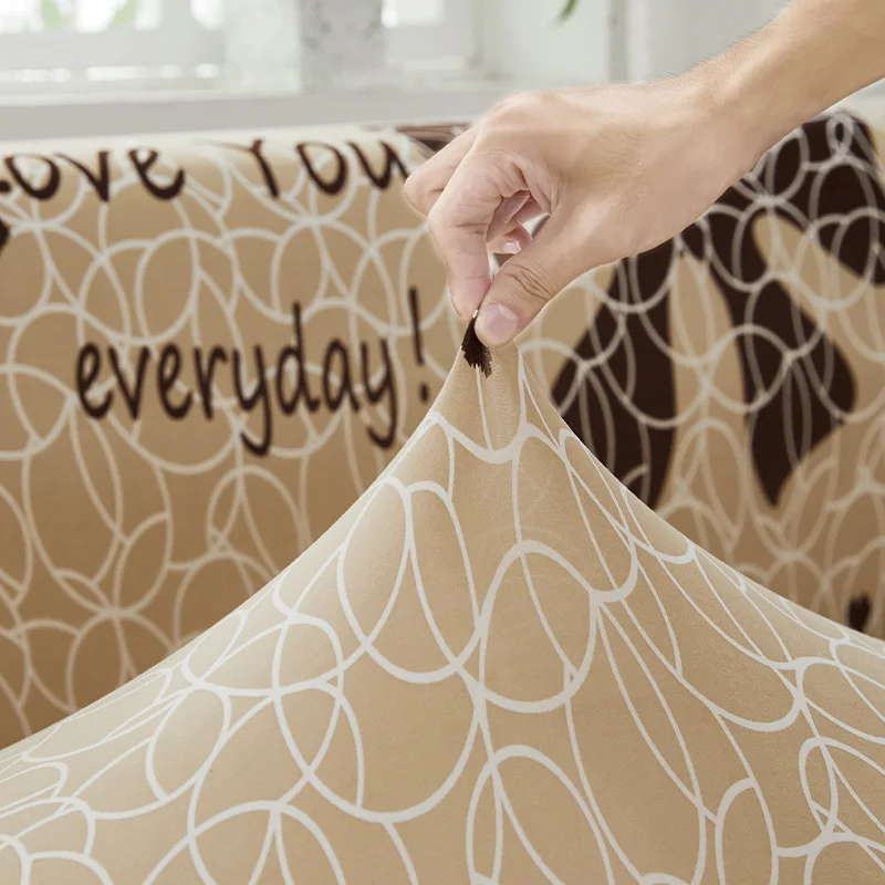 New Design Pattern Spandex Fabric Sofa Elastic Cover Printed Polyester Sofa 3 2 1 Seat Stretchable Sofa Cover