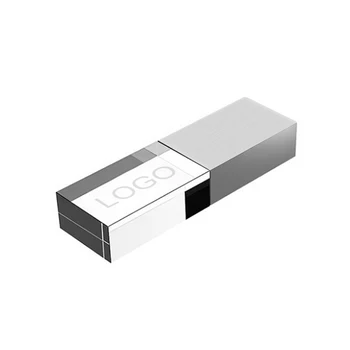 Custom logo USB Shell Housing Flash Drive Chips Usb Stick Memory with logo 8gb 16gb transparent glass USB flash drive case