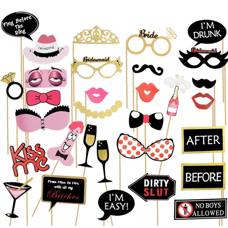 New Bachelorette Party Photo Booth Props Wedding Decoration Supplies Hen Night 