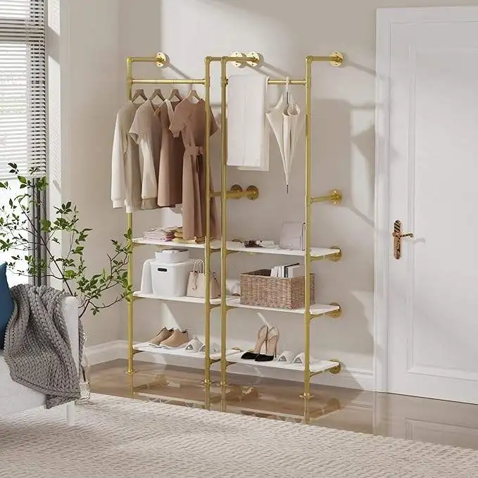 Pipeline Clothing Rack Retail Display Garment Rack Used for Bedroom, Bathroom