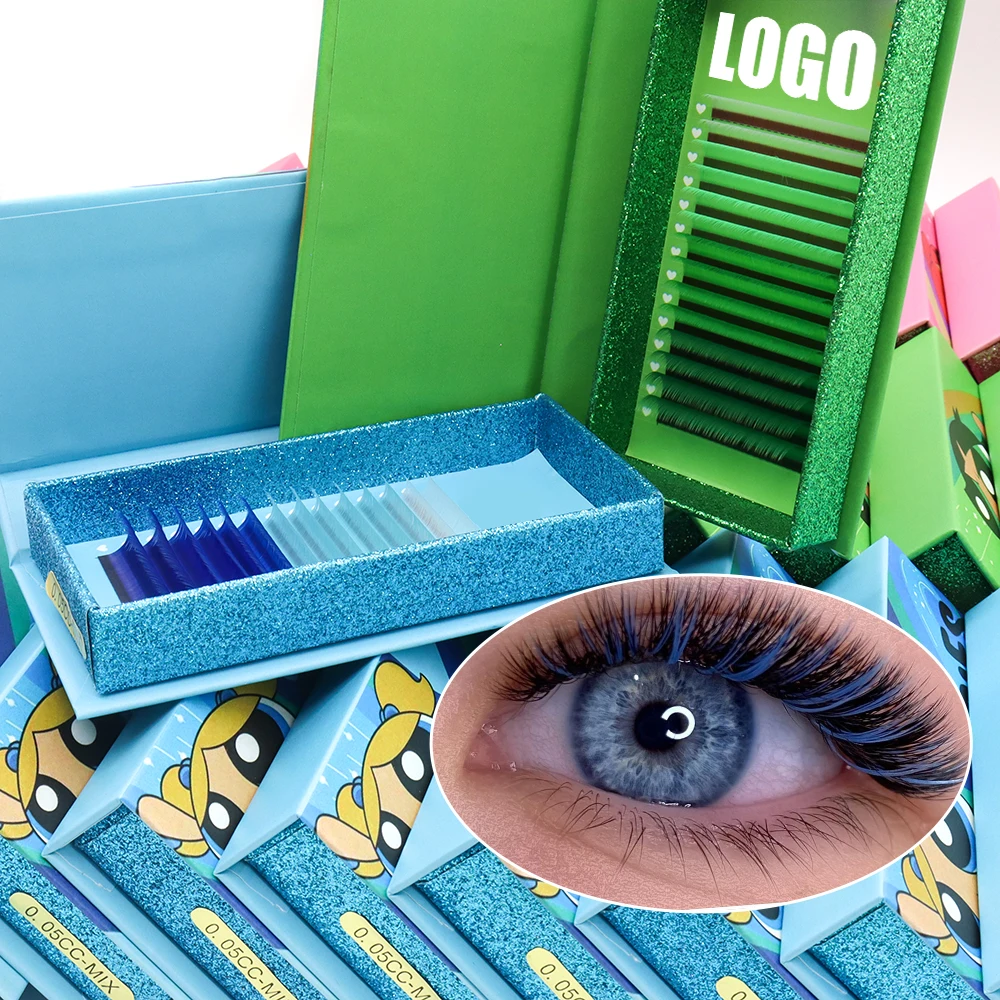 Korean PBT Fiber Volume Colorful Wholesale Private Label Lashes