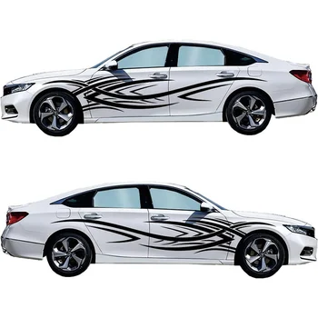 1Pair Flame Graphic Car Body Decals, Self-Adhesive Flame Stripe Stickers for Cars SUVs Vans and Trucks
