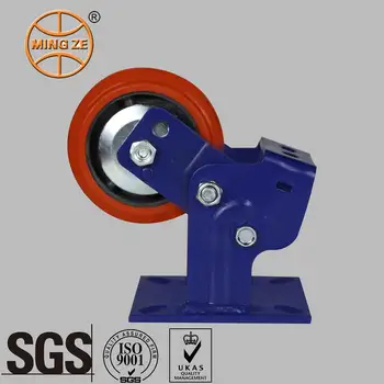 4-8\" Heavy Duty Industrial Universal Racing Wheel PU Cast Iron with Shock Absorption Rigid Caster Wheels for Mechanic Industry