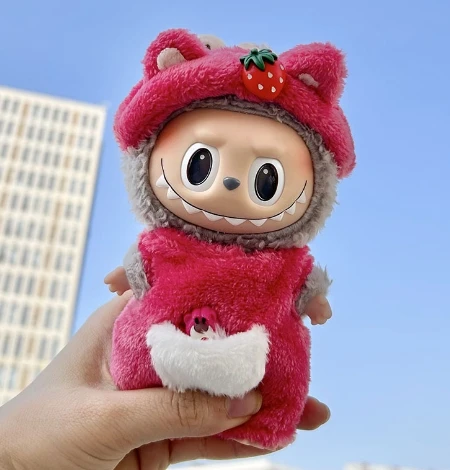 labubu 約17cm 17cm Labubu V3 Doll Protective Shell Big Into Energy Style