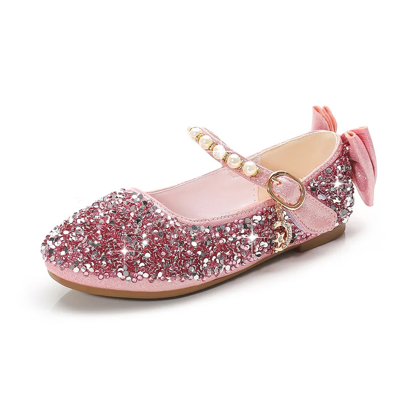 Sequin Girls Princess Party Dress Shoes Pu Material Girls Shoes Kids ...