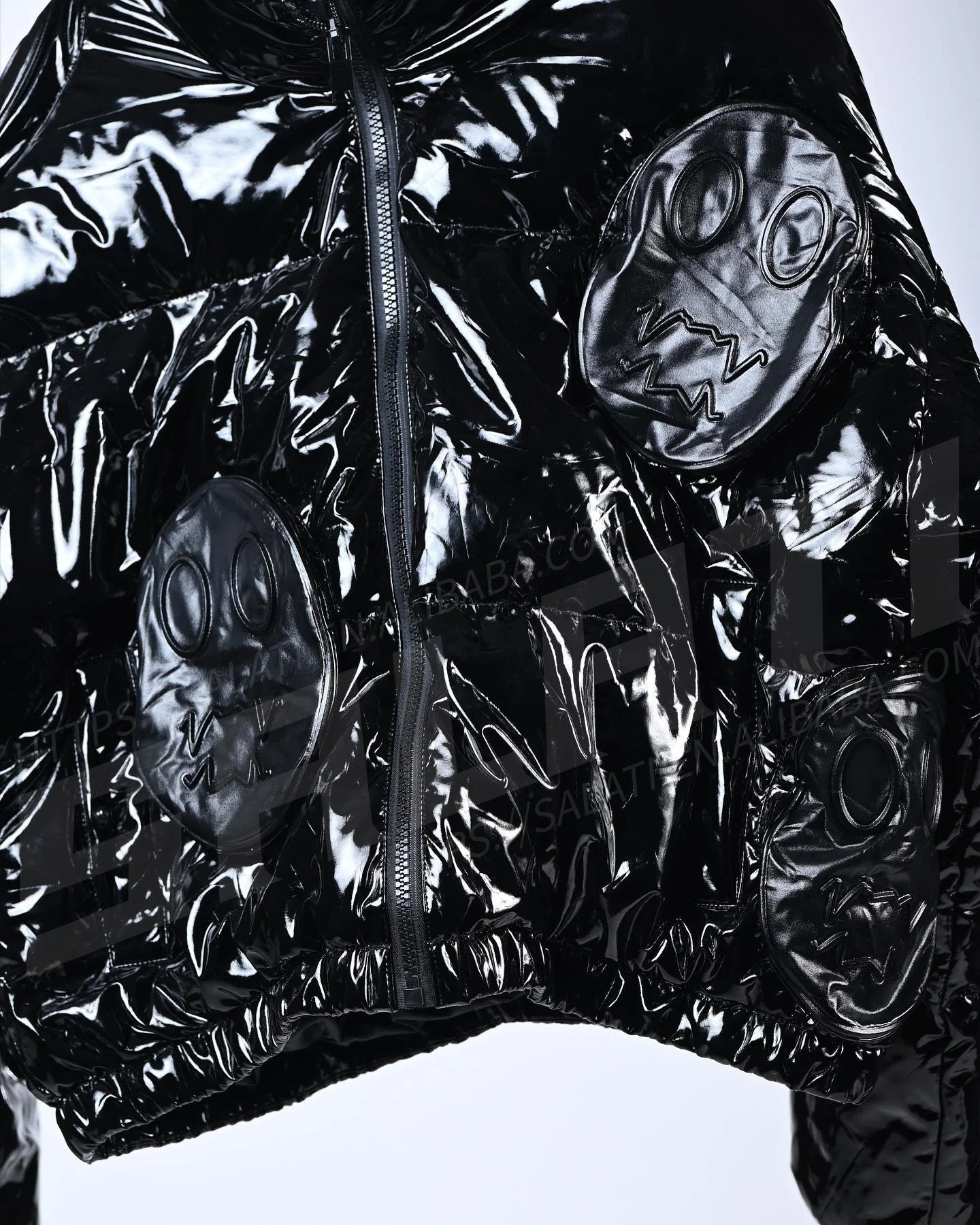 Custom OEM Service Winter Jackets Men Windproof Oversized Padded Zip up Bubble Shiny Puffer Jacket gallery 3